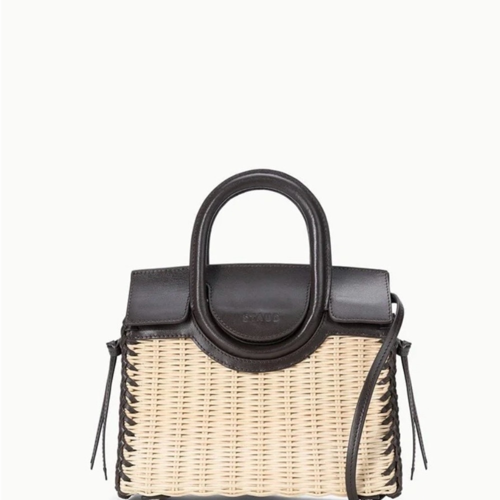 Staud Maude Wicker Carryall - Espresso Brown - Picture 1 of 6